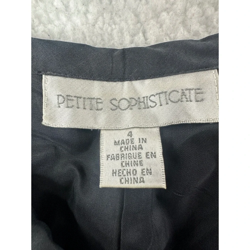 Petite Sophisticate Embroidered Floral Silk Pants Size 4 Black Dressy Career